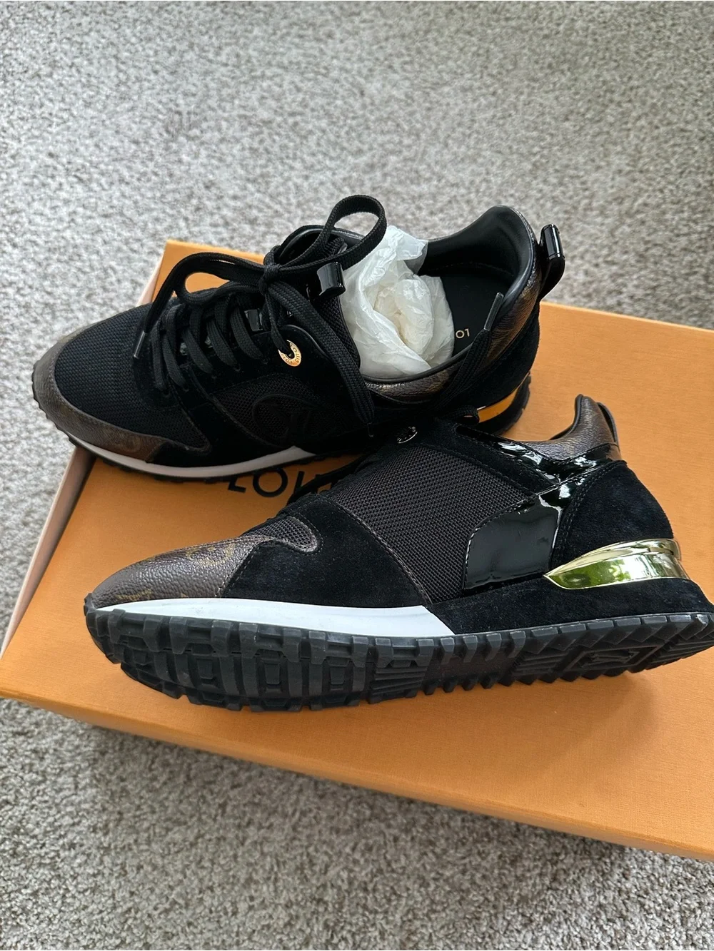 Louis Vuitton Black and Brown Monogram Women’s Sneakers